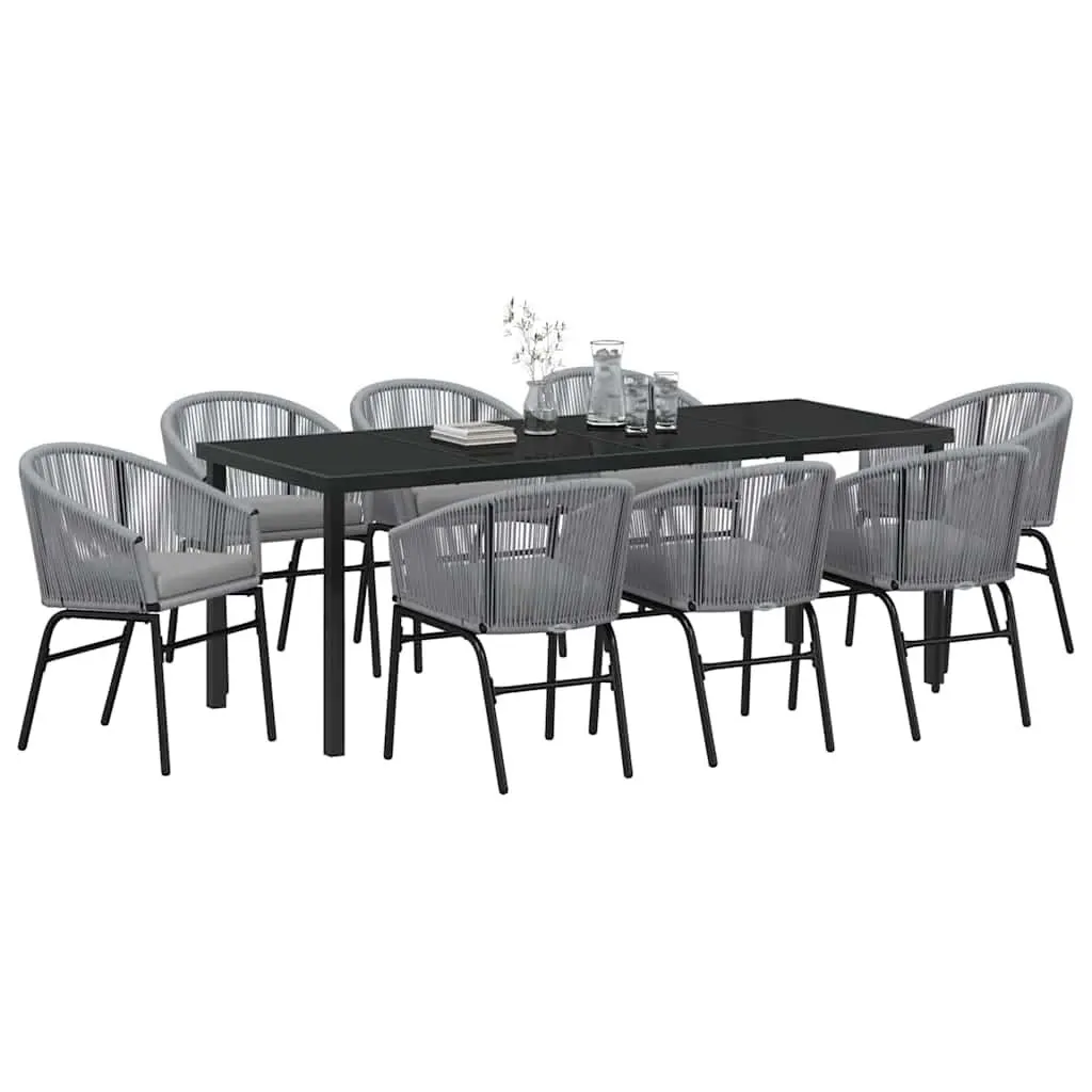 9-Piece Garden Dining Set with Anthracite Finish