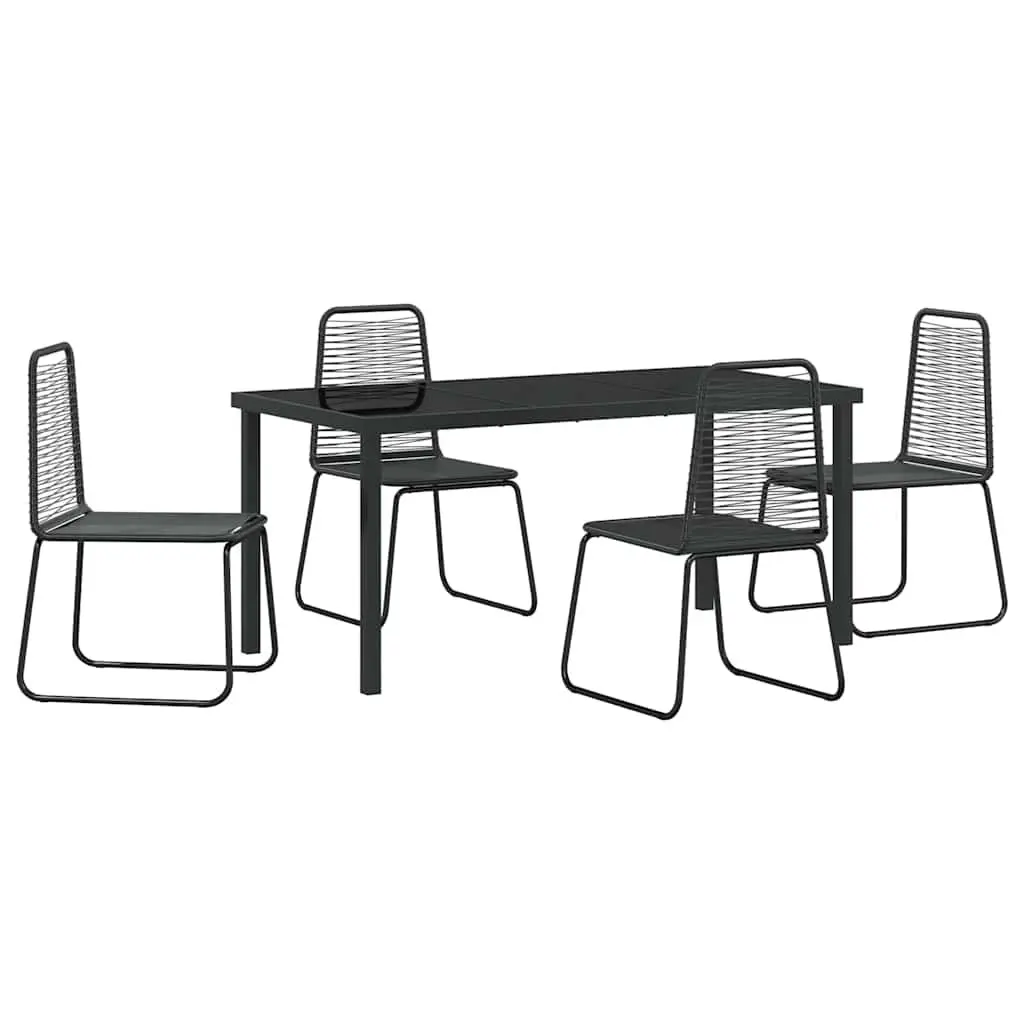 5-Piece Black Garden Dining Set