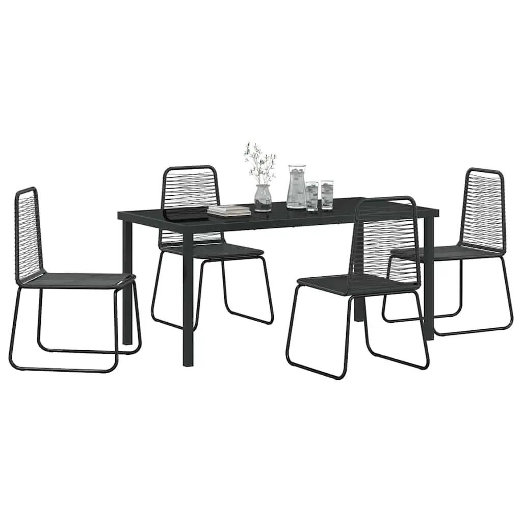 5-Piece Black Garden Dining Set