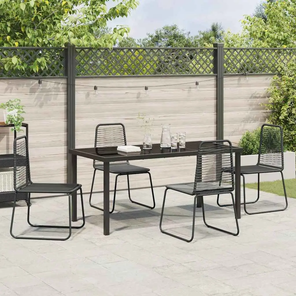 5-Piece Black Garden Dining Set
