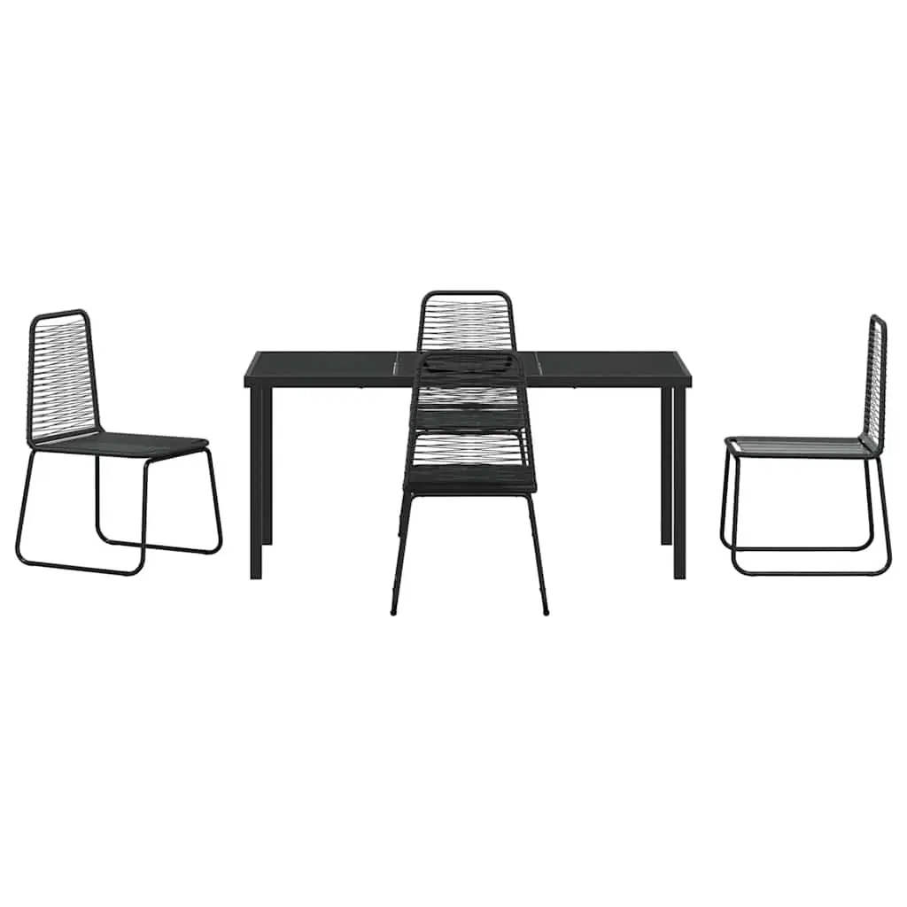 5-Piece Black Garden Dining Set