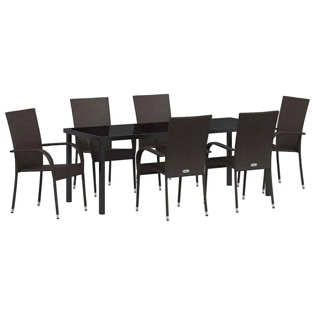 7-Piece Garden Dining Set with Durable Steel Frame