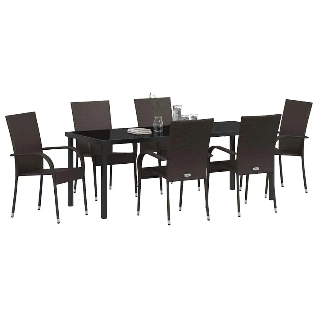 7-Piece Garden Dining Set with Durable Steel Frame