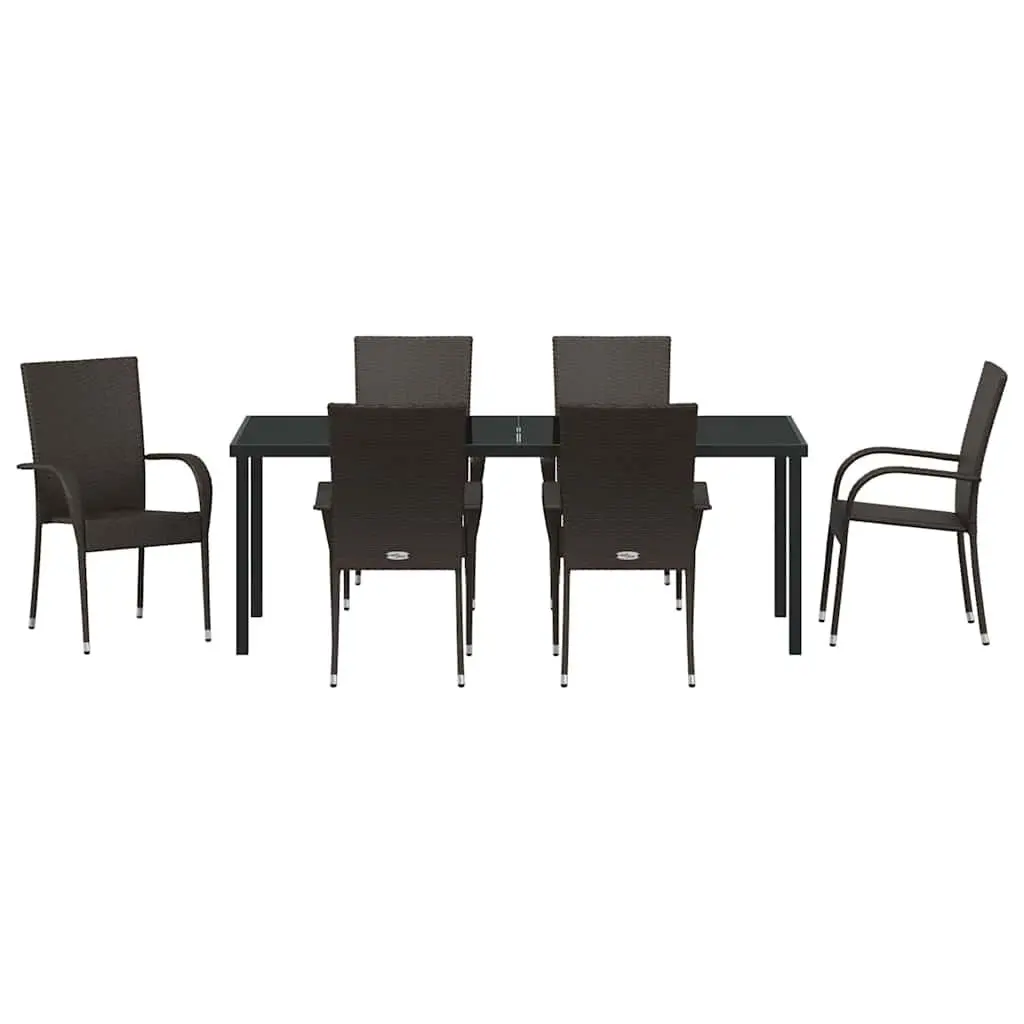 7-Piece Garden Dining Set with Durable Steel Frame