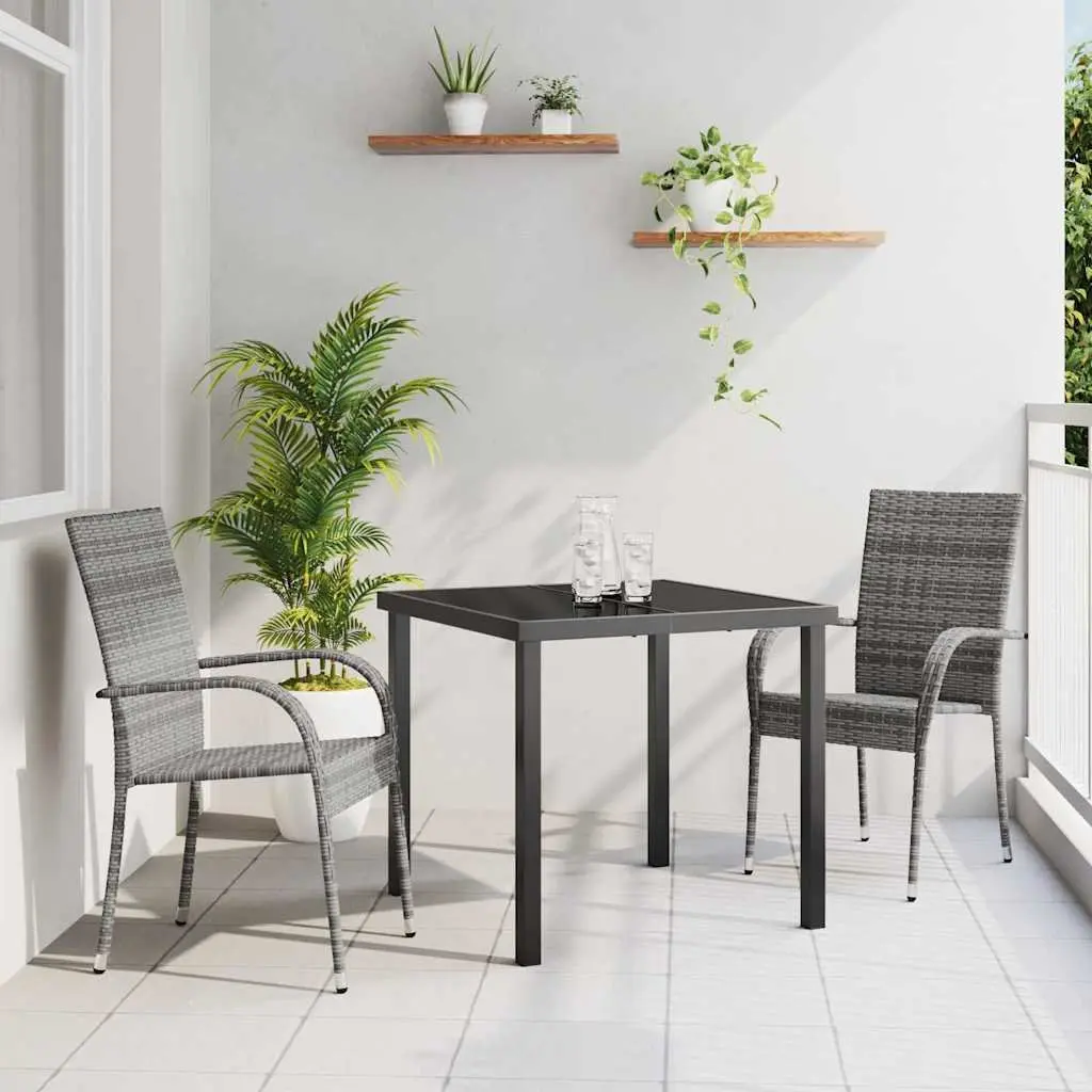 3-Piece Garden Dining Set in Grey