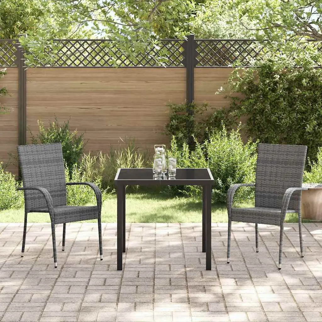 3-Piece Garden Dining Set in Grey