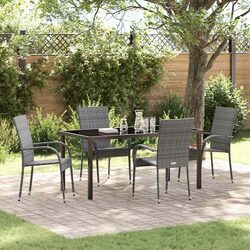 Durable 5-Piece Grey Garden Dining Set for Outdoor Spaces