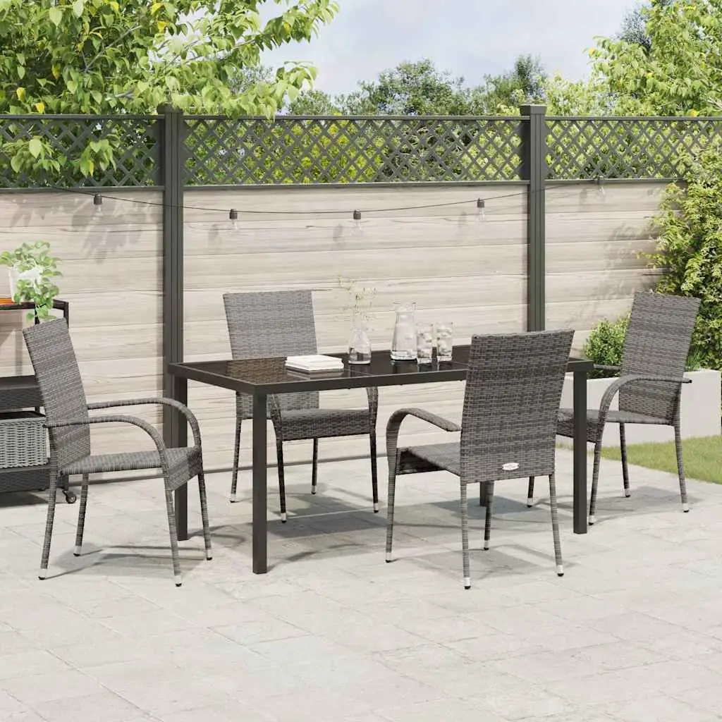 5-Piece Grey Garden Dining Set for Outdoor Spaces