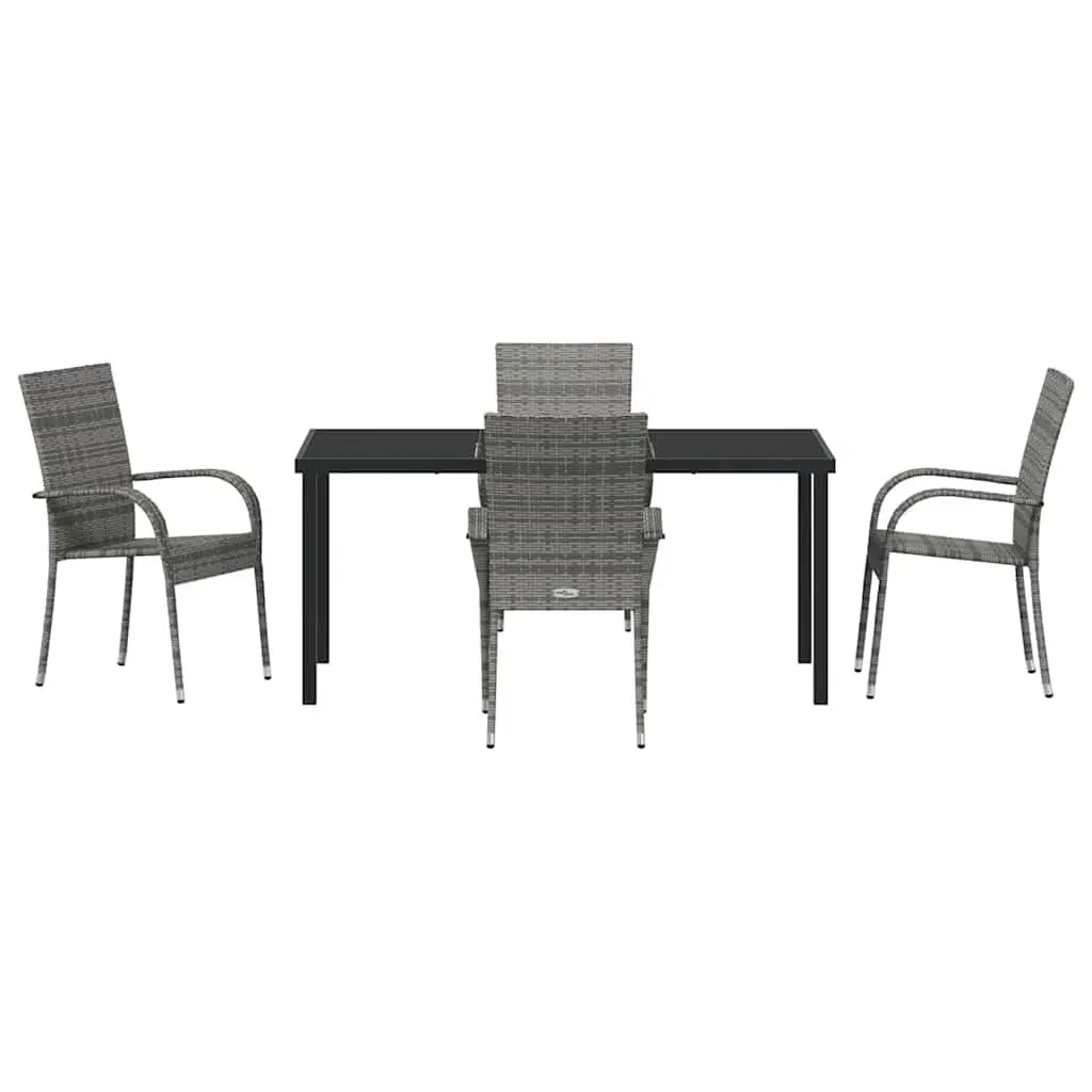 5-Piece Grey Garden Dining Set for Outdoor Spaces