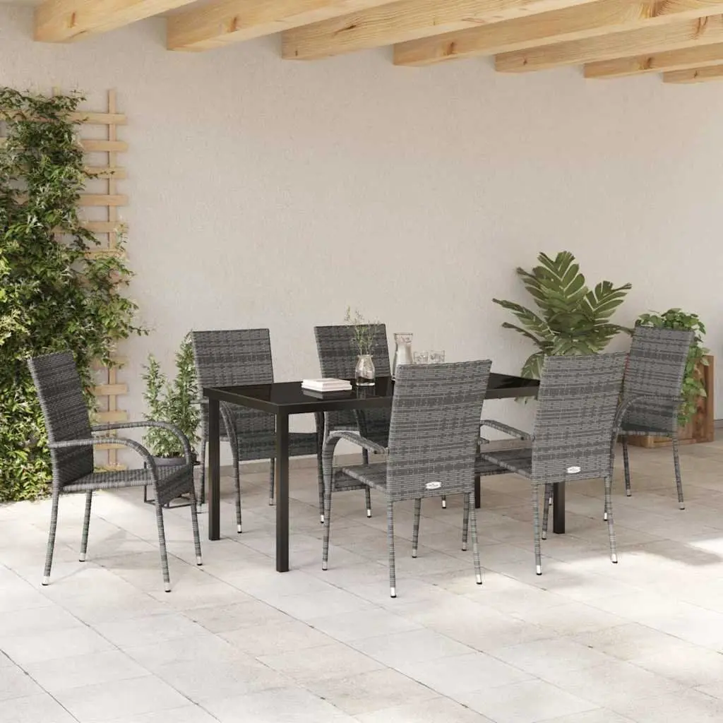 7-Piece Grey Garden Dining Set for Outdoor Spaces