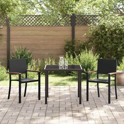 Sturdy Outdoor Dining Set with Black Steel Frame