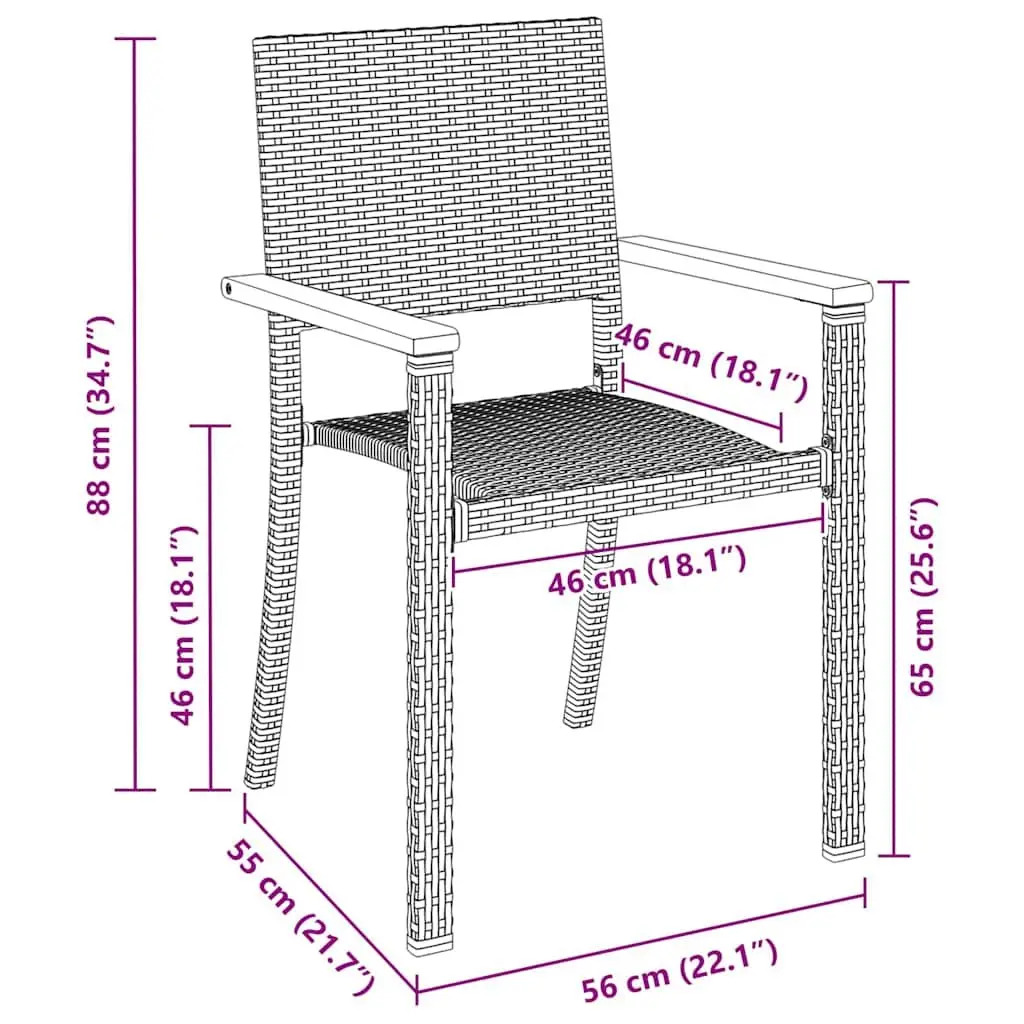 Outdoor Dining Set with Black Steel Frame