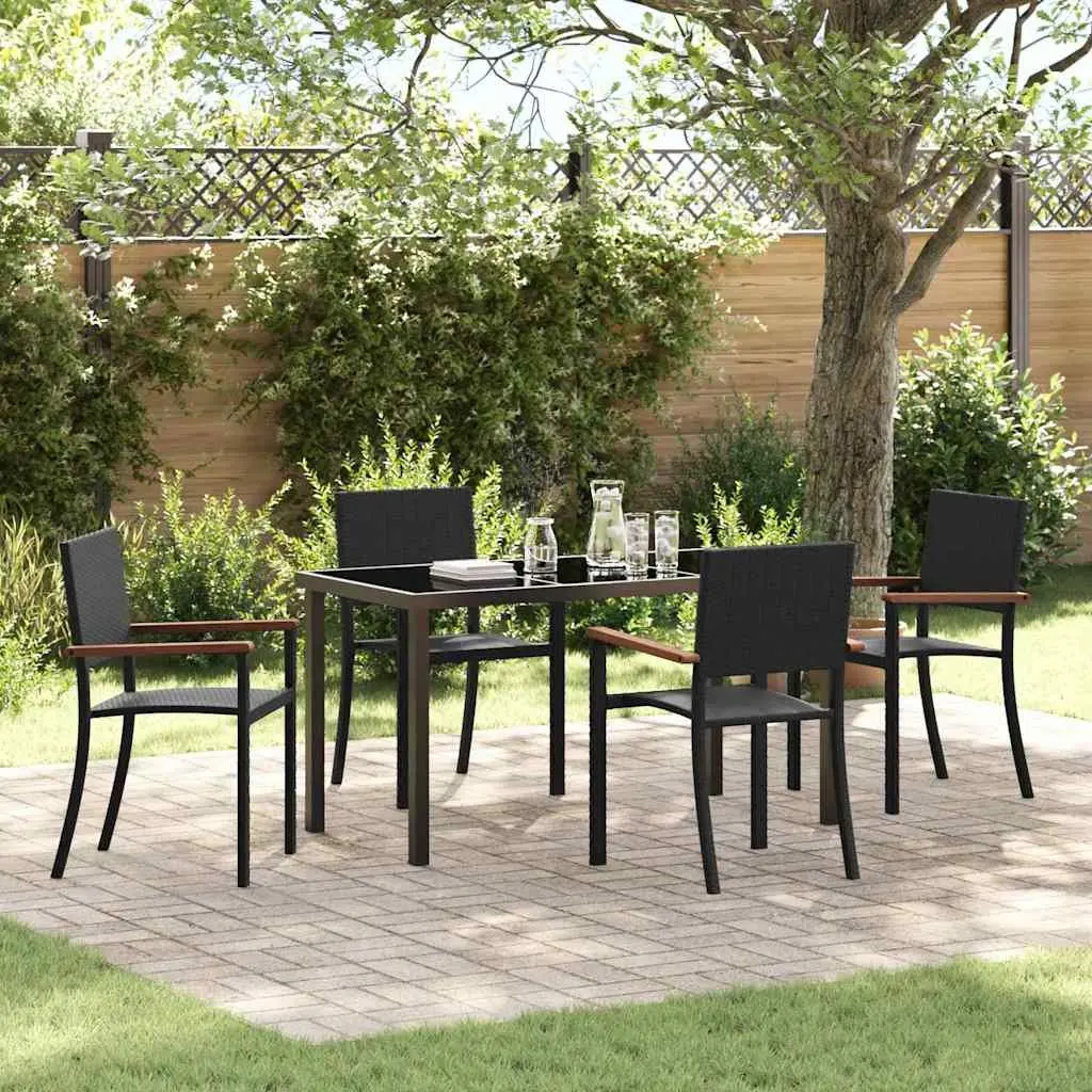 5-Piece Garden Dining Set with Rattan Seating
