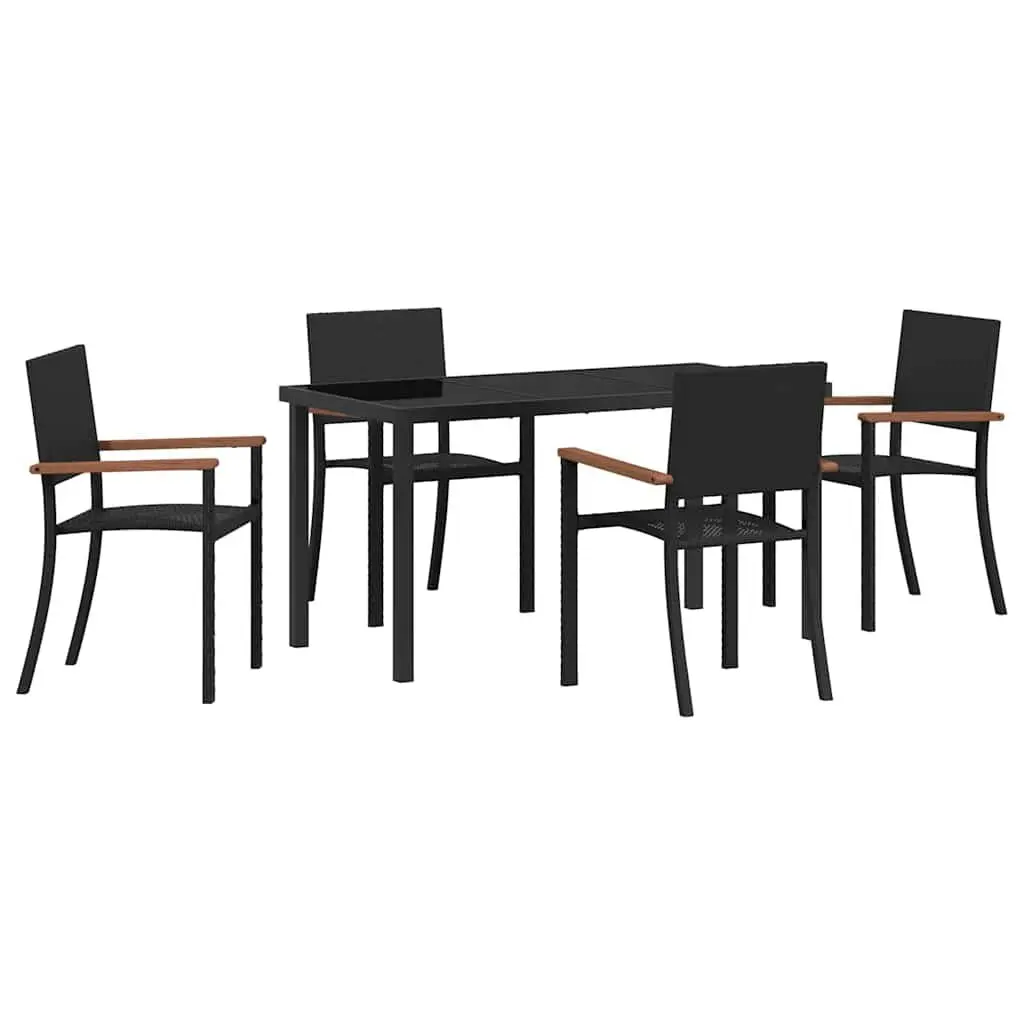 5-Piece Garden Dining Set with Rattan Seating