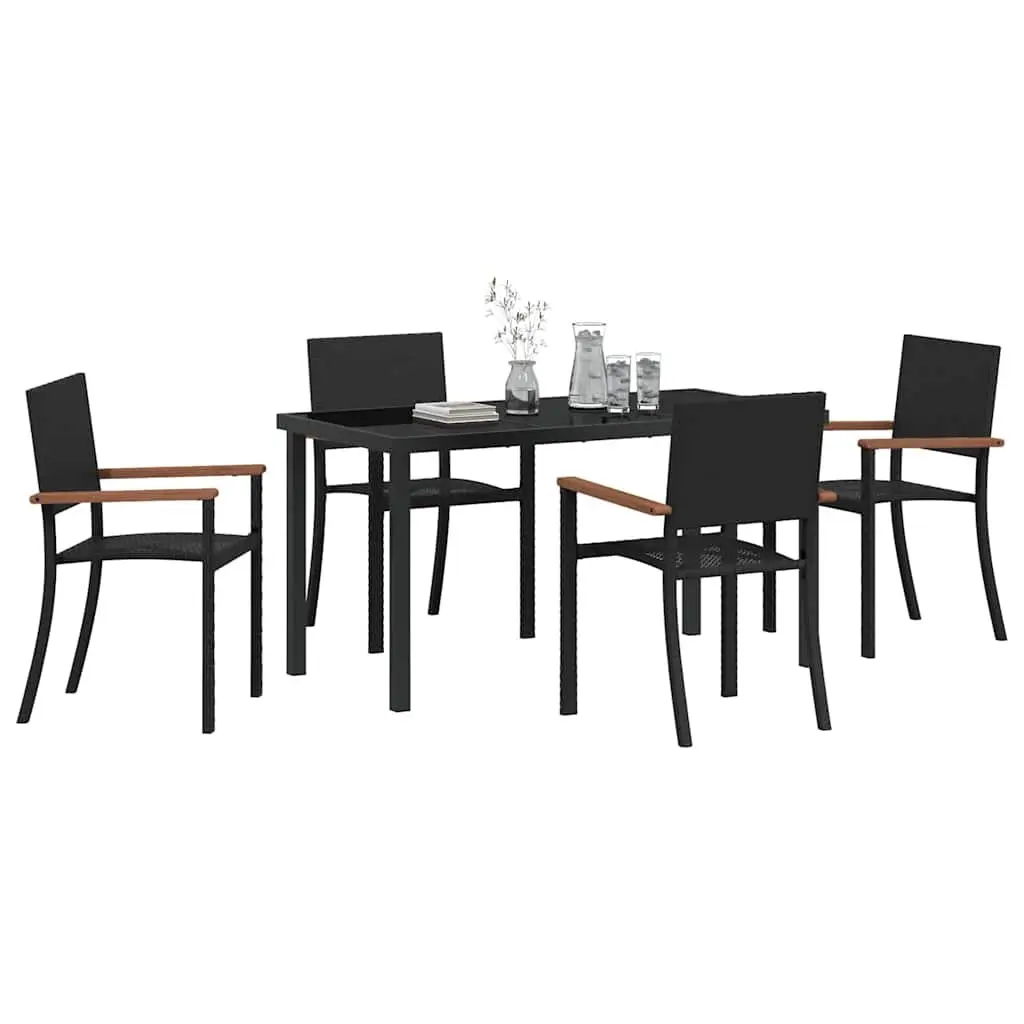5-Piece Garden Dining Set with Rattan Seating
