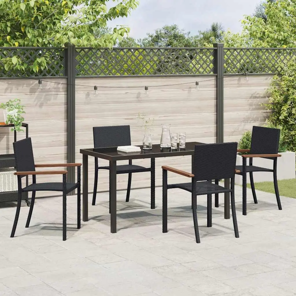 5-Piece Garden Dining Set with Rattan Seating