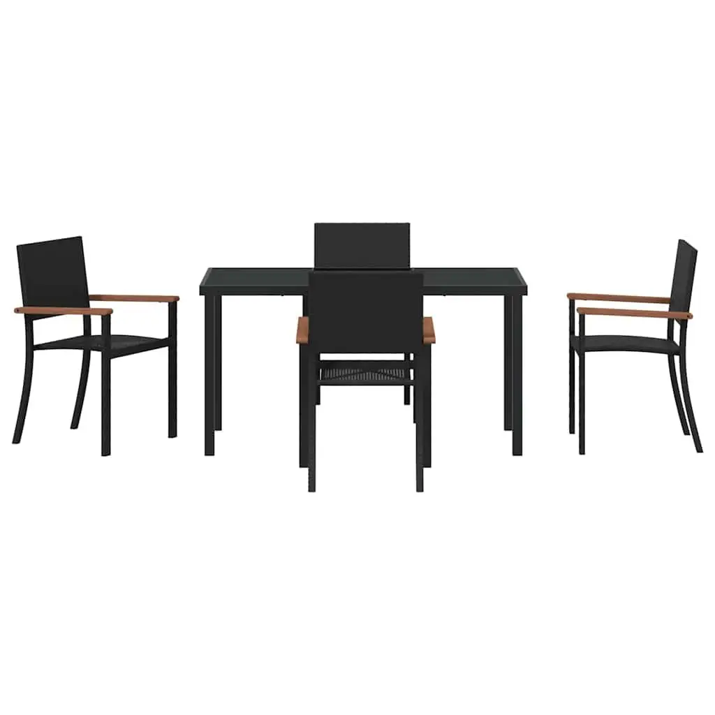 5-Piece Garden Dining Set with Rattan Seating