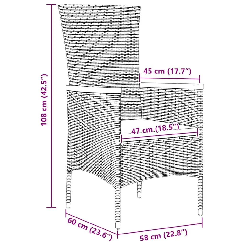3 Piece Grey Outdoor Dining Set with Glass Top