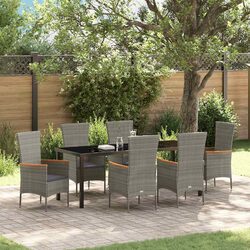 7-Piece Garden Dining Set with Durable Grey Steel Frame