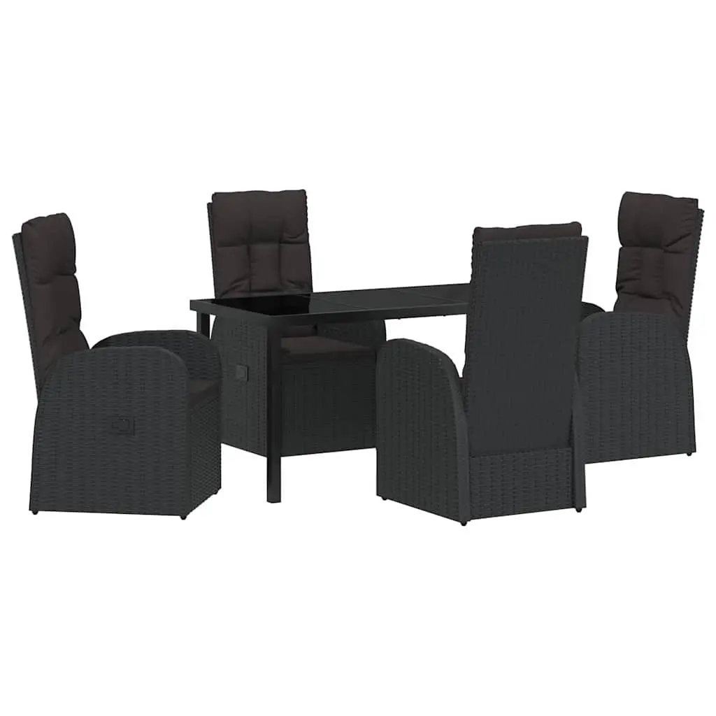 Outdoor Garden Dining Set 5-Piece in Black