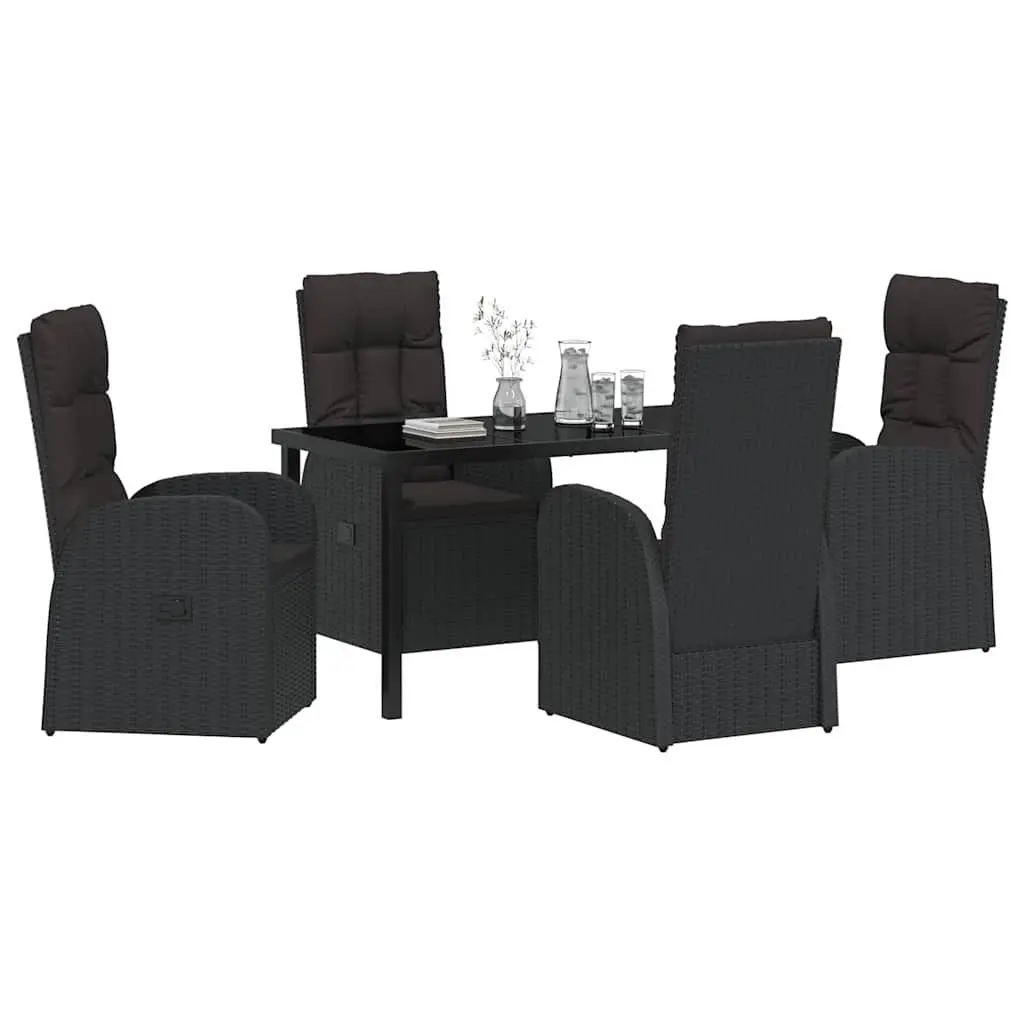 Outdoor Garden Dining Set 5-Piece in Black