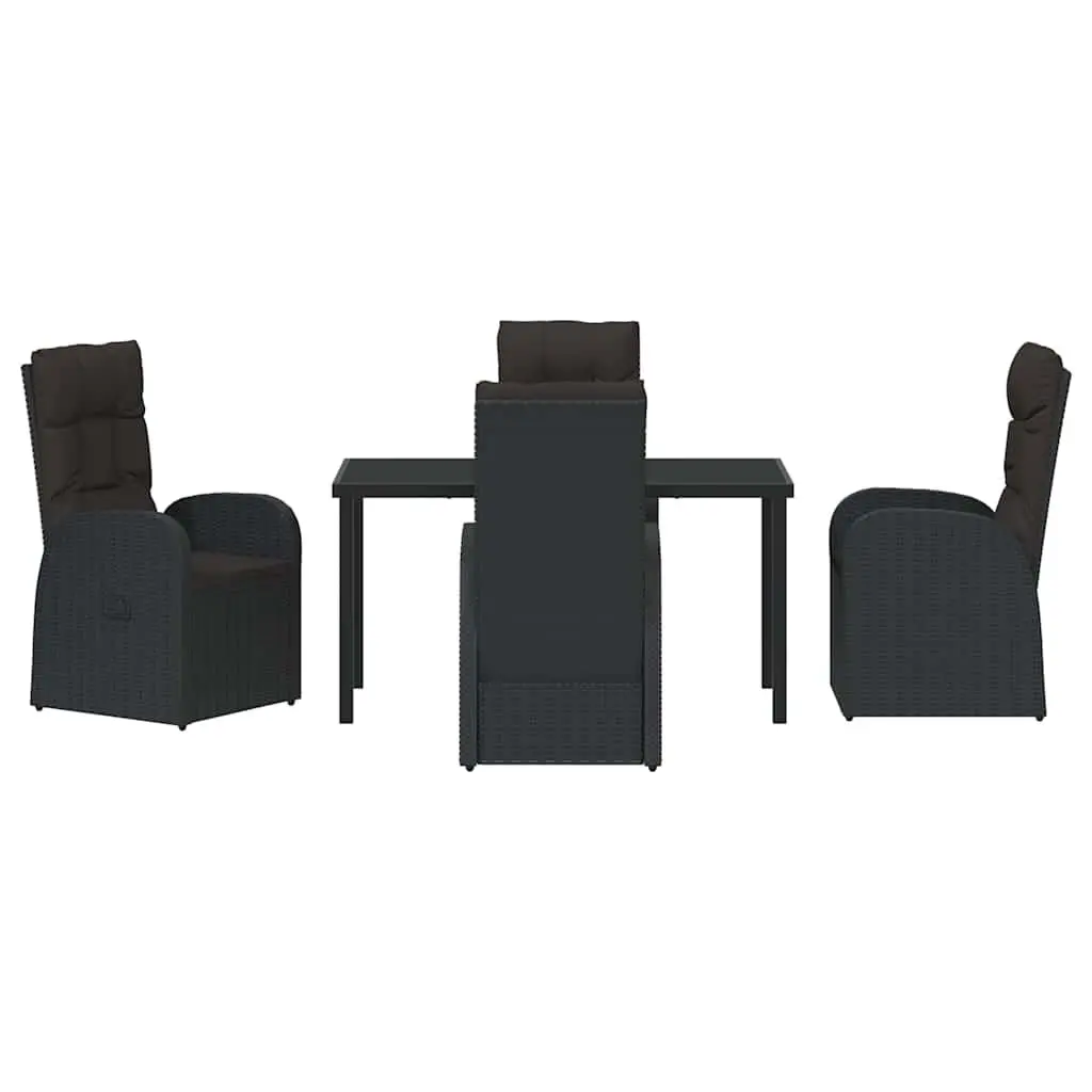 Outdoor Garden Dining Set 5-Piece in Black