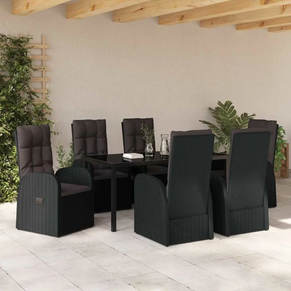 7 Piece Outdoor Dining Set with Durable Poly Rattan