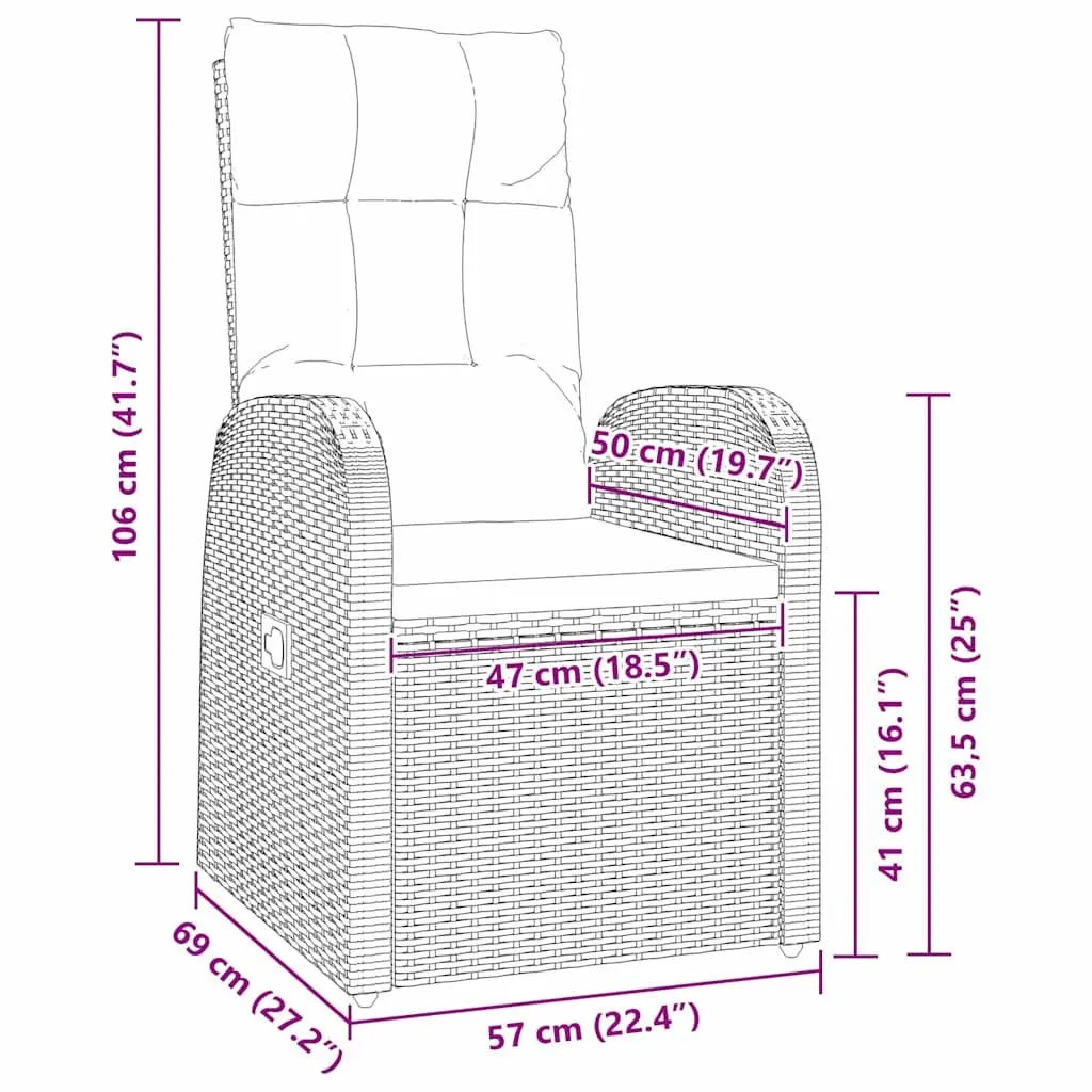 9 Piece Black Poly Rattan Outdoor Dining Set
