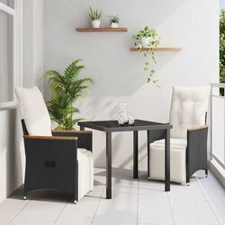Stylish 3 Piece Garden Dining Set with Weatherproof Cushions