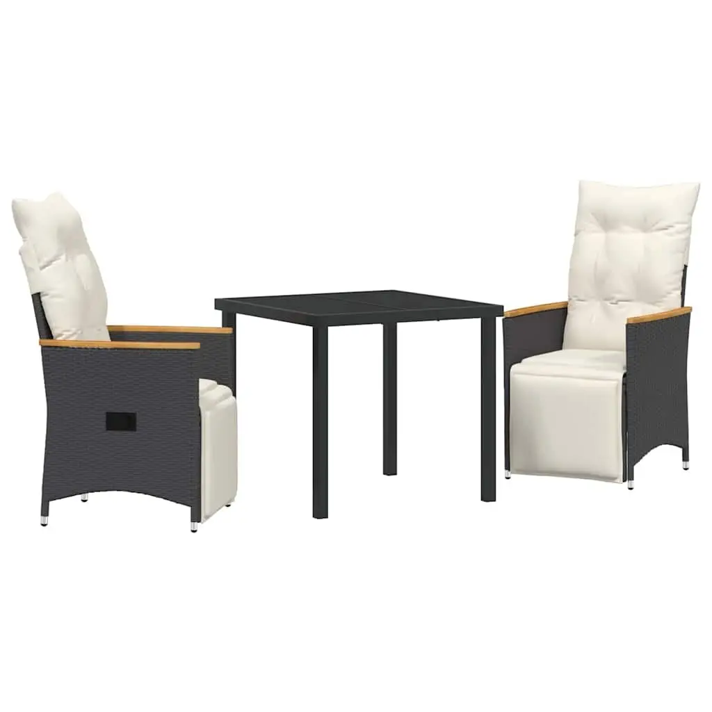 3 Piece Garden Dining Set with Weatherproof Cushions