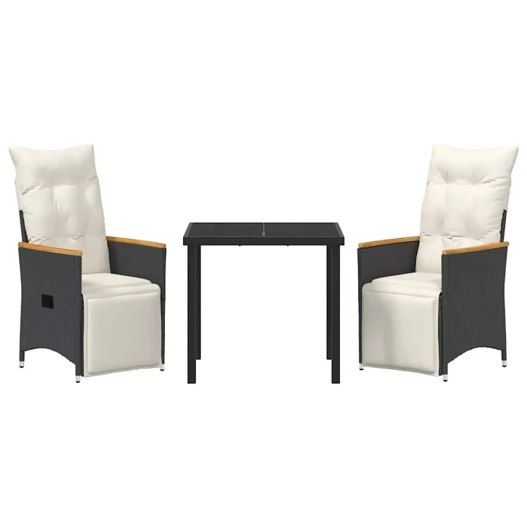 3 Piece Garden Dining Set with Weatherproof Cushions