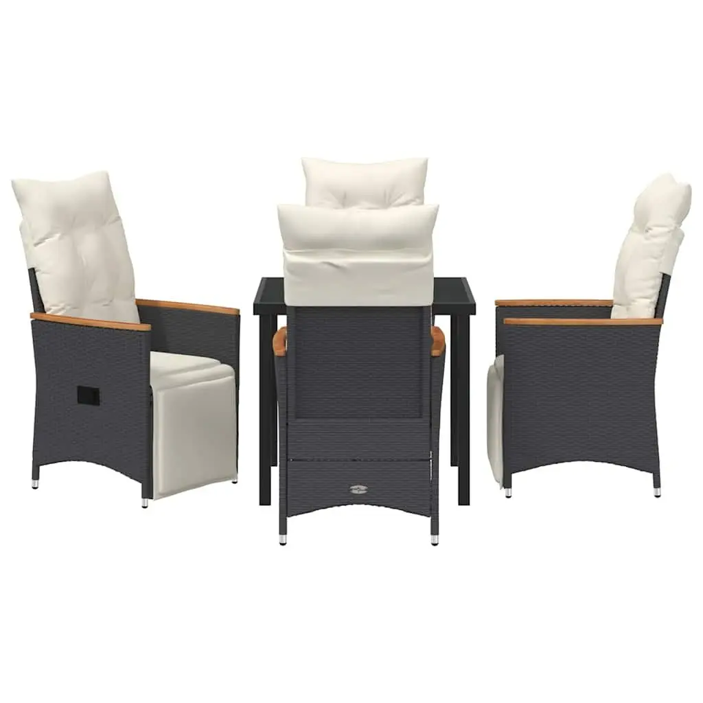 5-Piece Garden Dining Set with Durable Black Poly Rattan