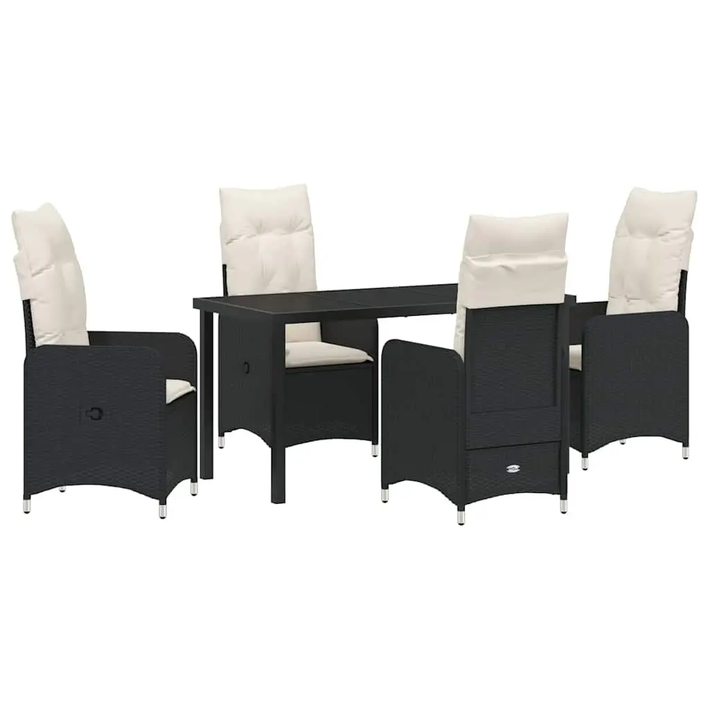 5-Piece Garden Dining Set in Black