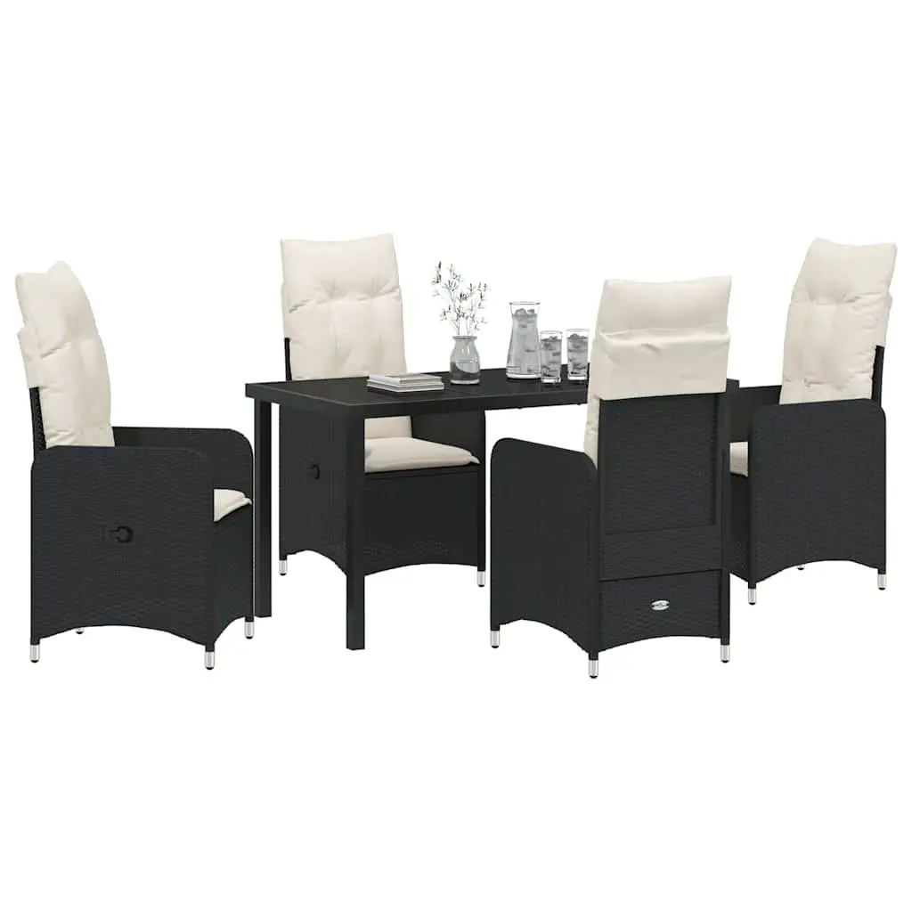 5-Piece Garden Dining Set in Black