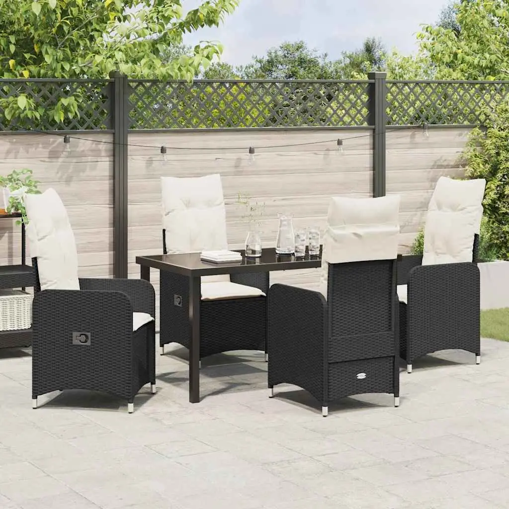 5-Piece Garden Dining Set in Black