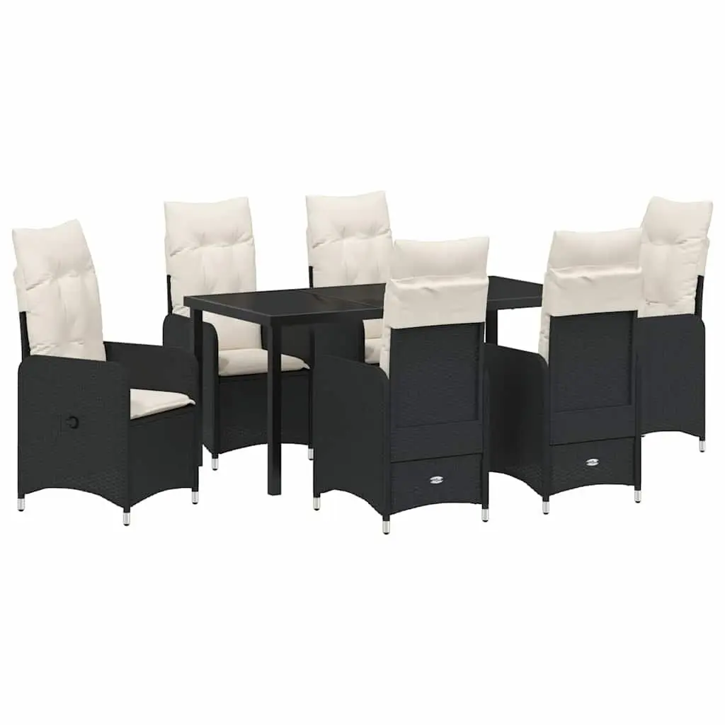 7-Piece Black Garden Dining Set