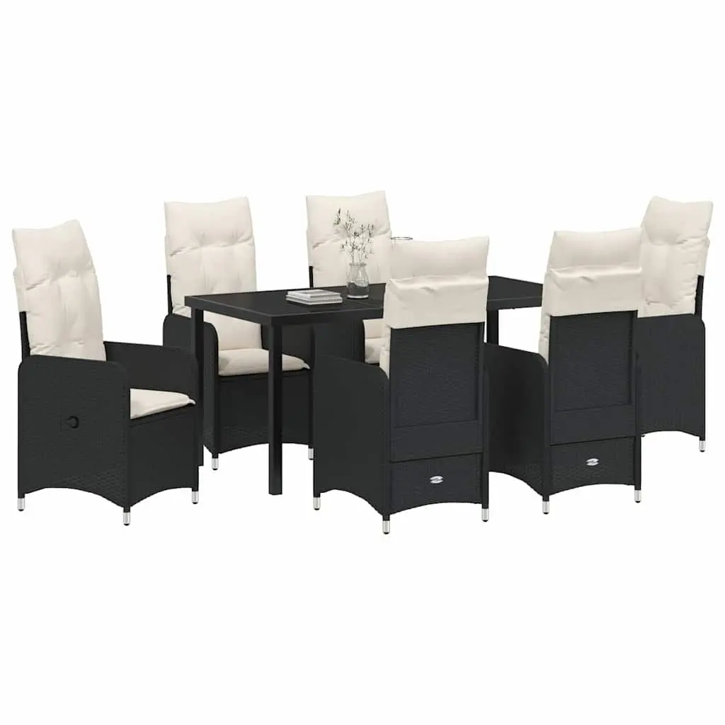 7-Piece Black Garden Dining Set