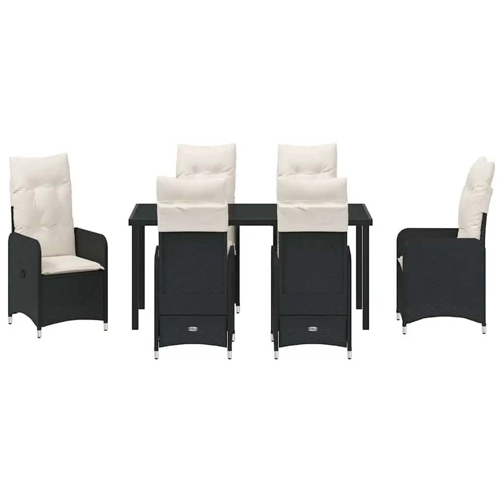 7-Piece Black Garden Dining Set