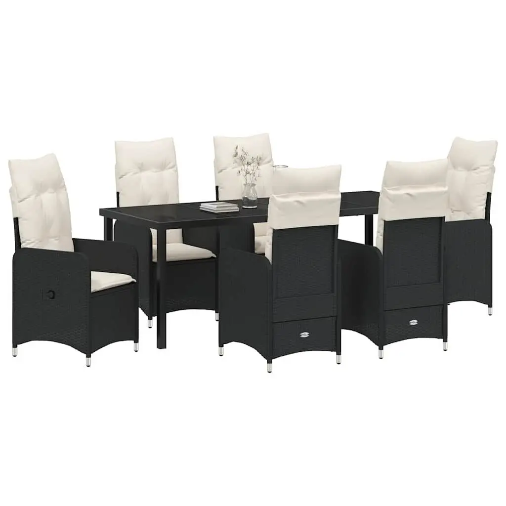 7 Piece Black Outdoor Dining Set