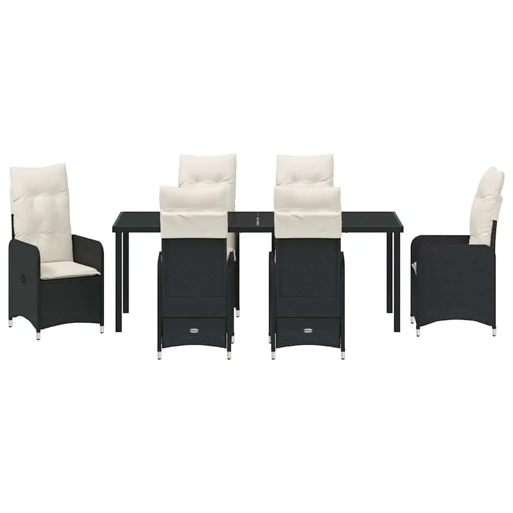 7 Piece Black Outdoor Dining Set