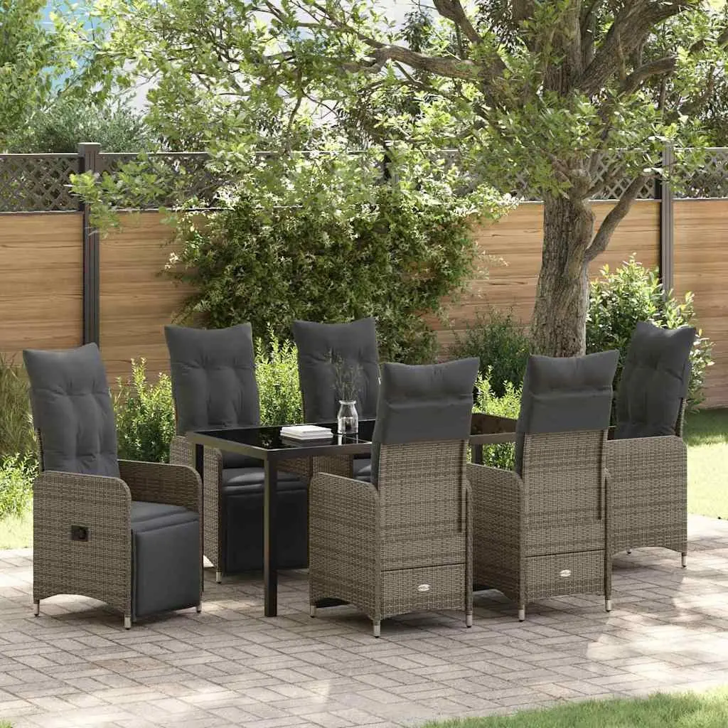 7-Piece Outdoor Garden Dining Set in Grey