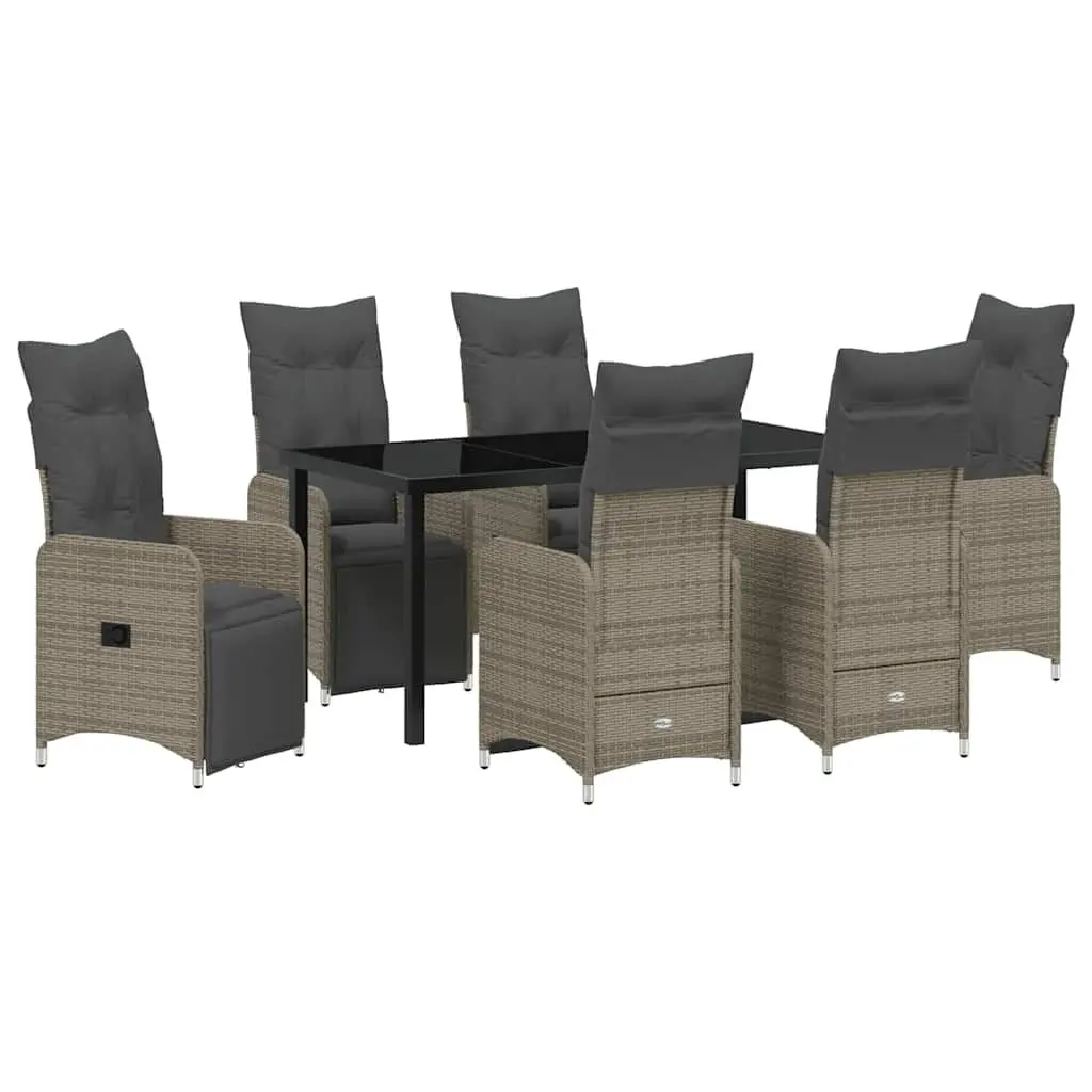 7-Piece Outdoor Garden Dining Set in Grey