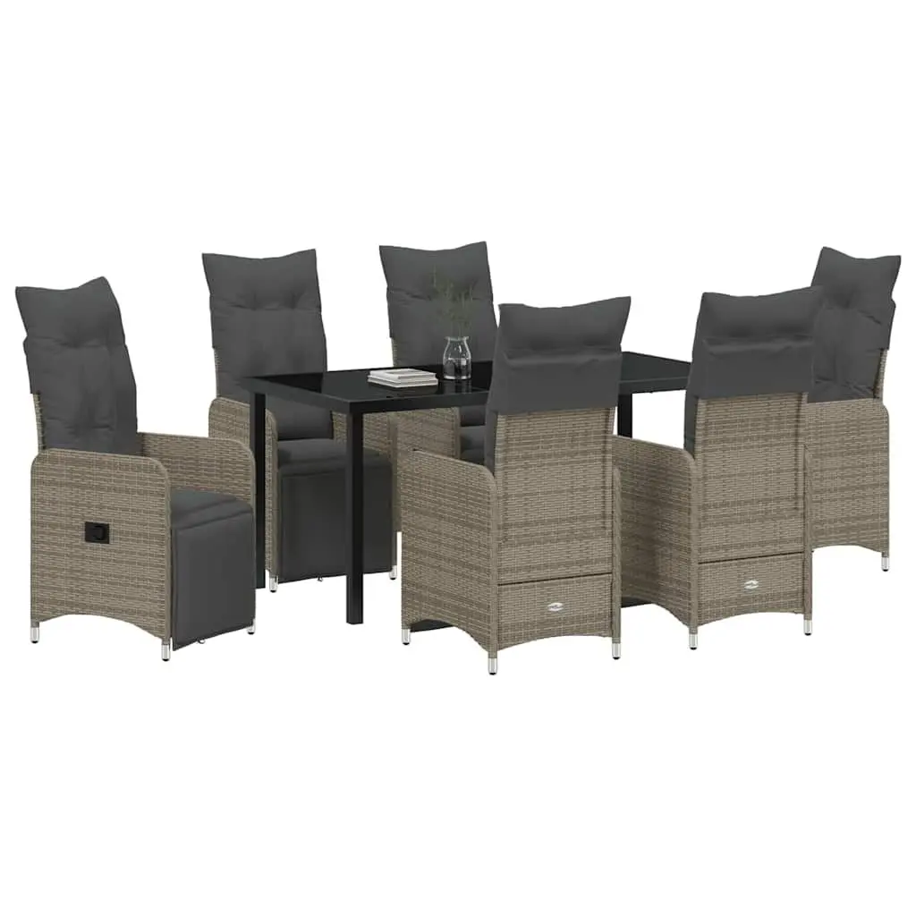 7-Piece Outdoor Garden Dining Set in Grey