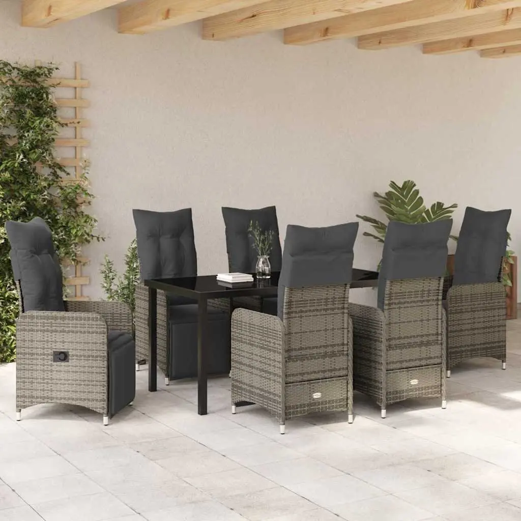 7-Piece Outdoor Garden Dining Set in Grey