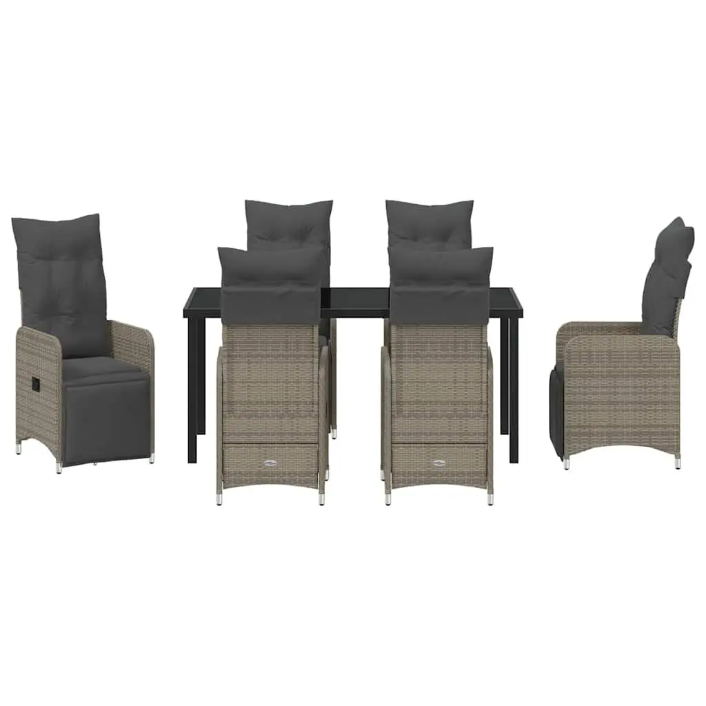 7-Piece Outdoor Garden Dining Set in Grey