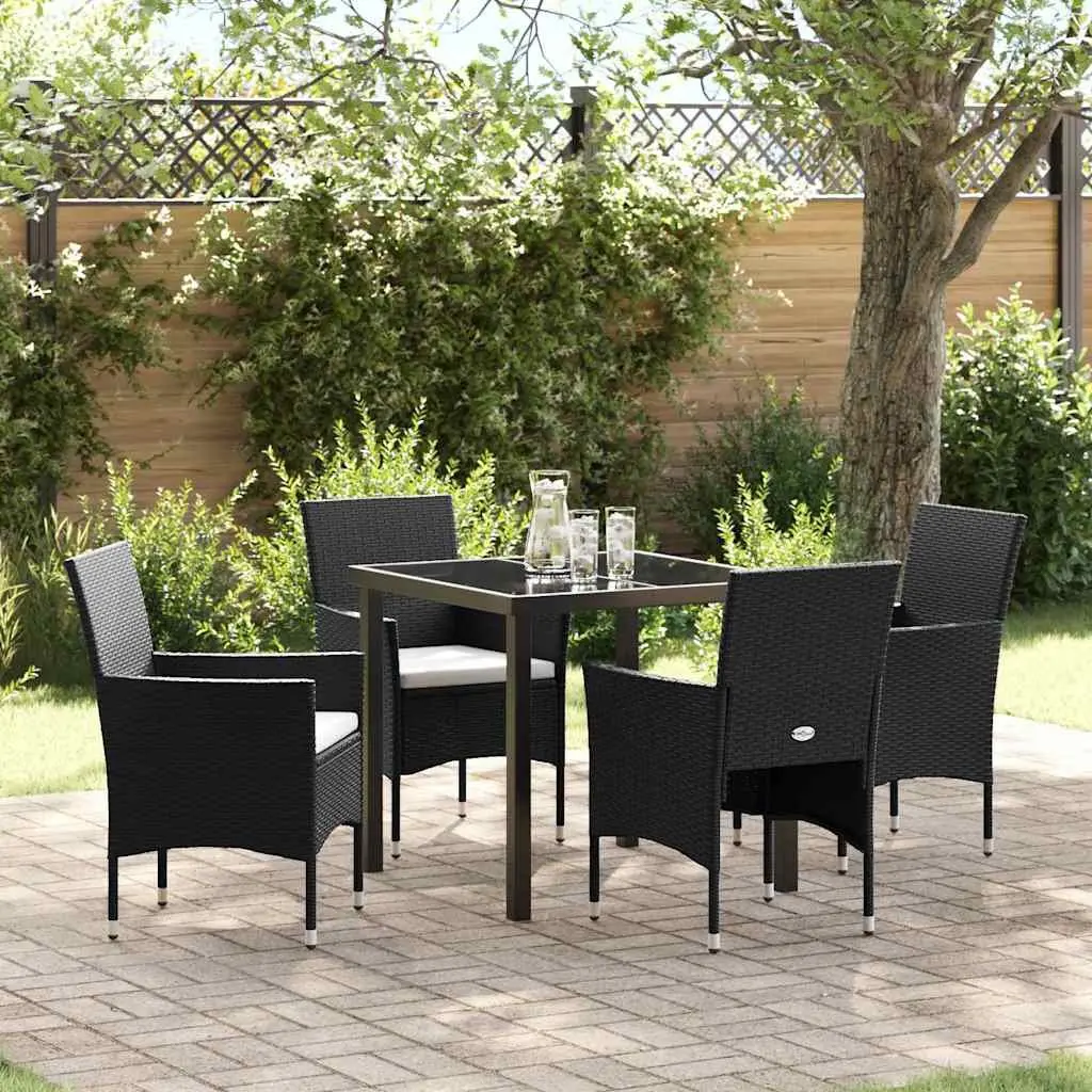 5-Piece Black Garden Dining Set