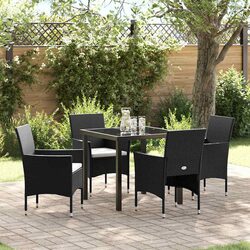 Durable 5-Piece Black Garden Dining Set