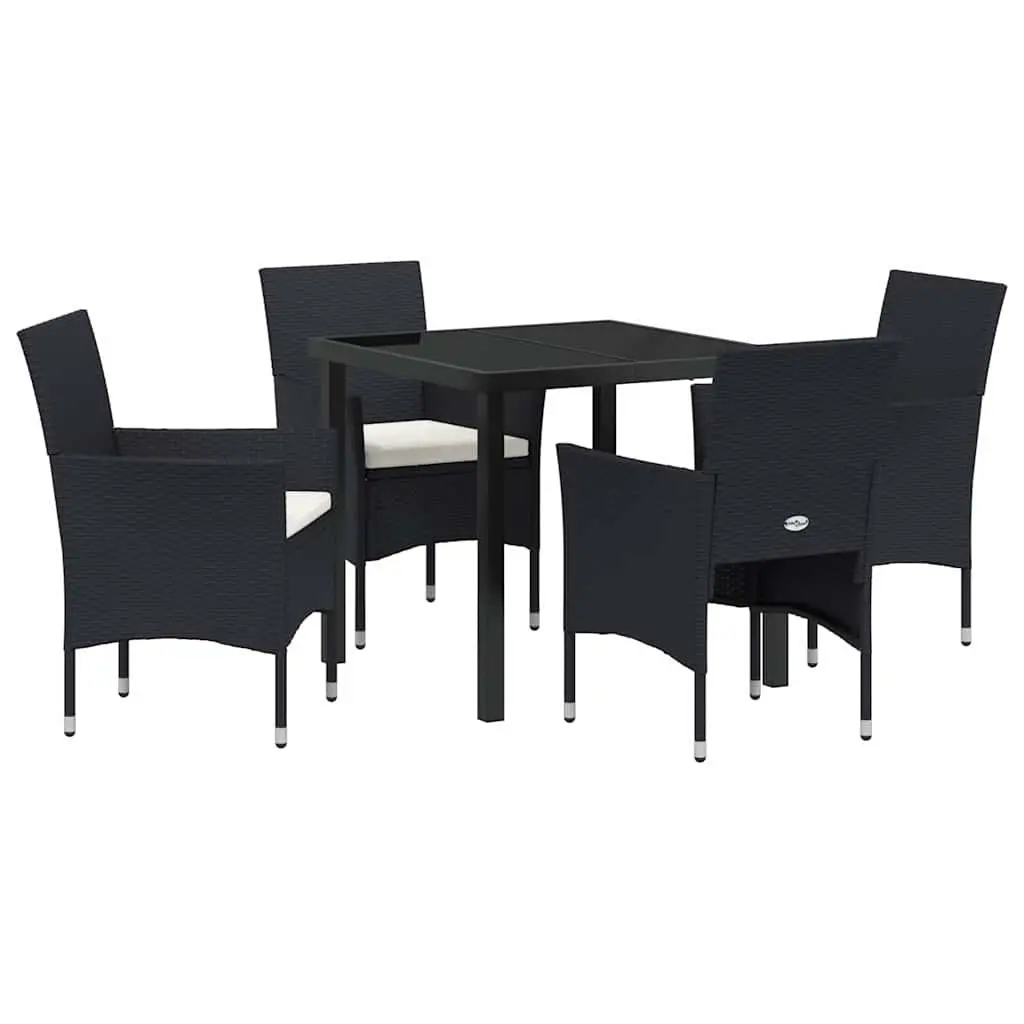 5-Piece Black Garden Dining Set