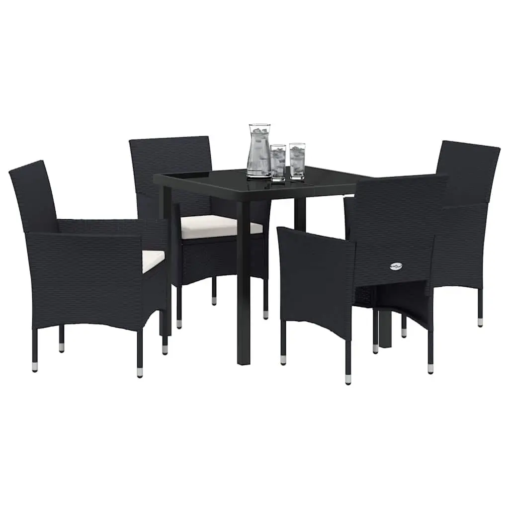 5-Piece Black Garden Dining Set