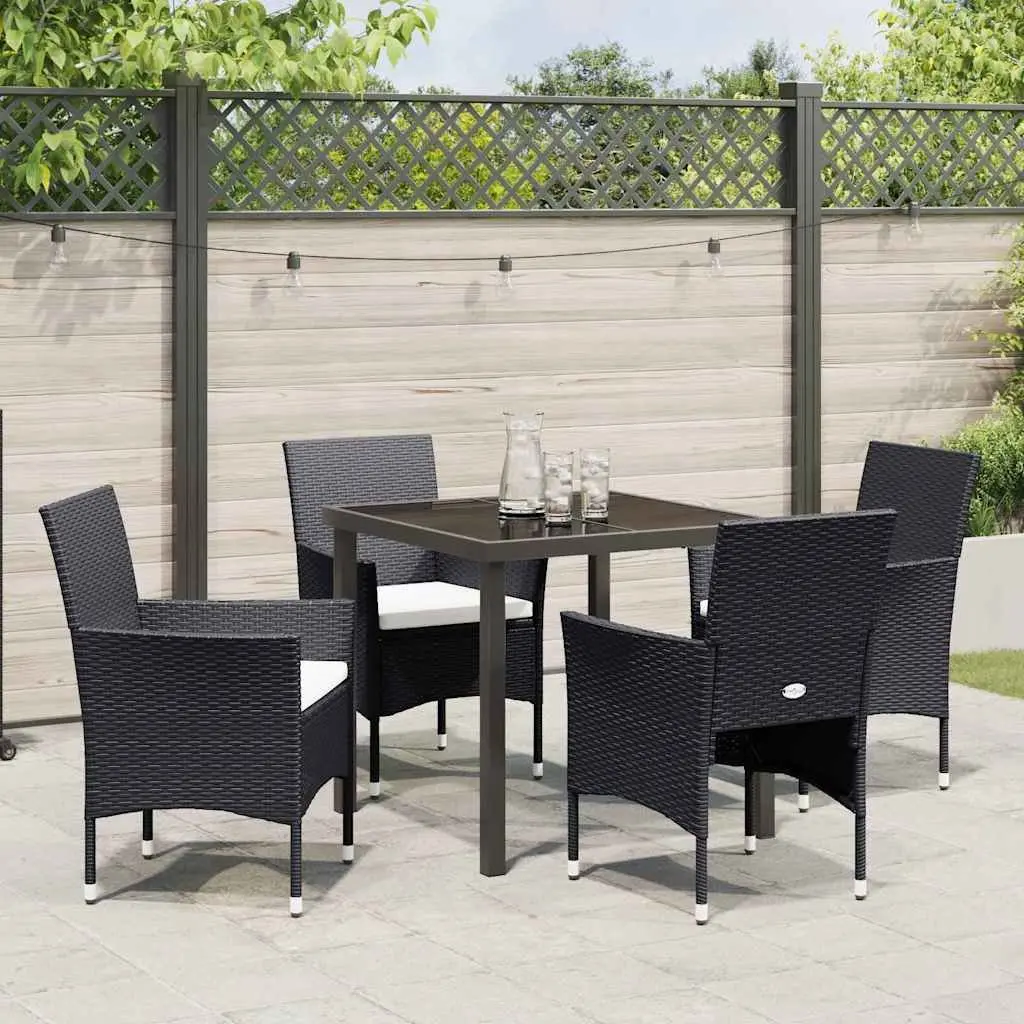5-Piece Black Garden Dining Set